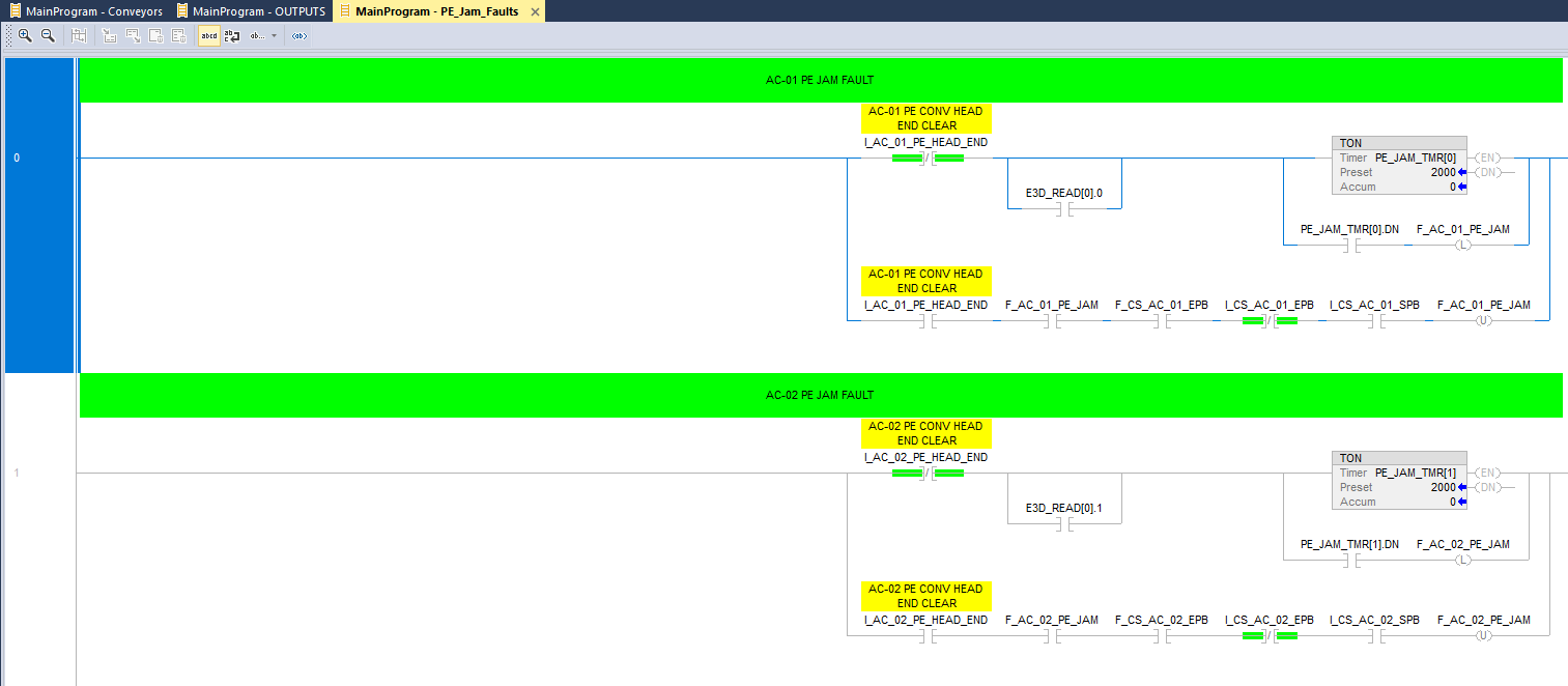Photo-eye fault detection and handling system
